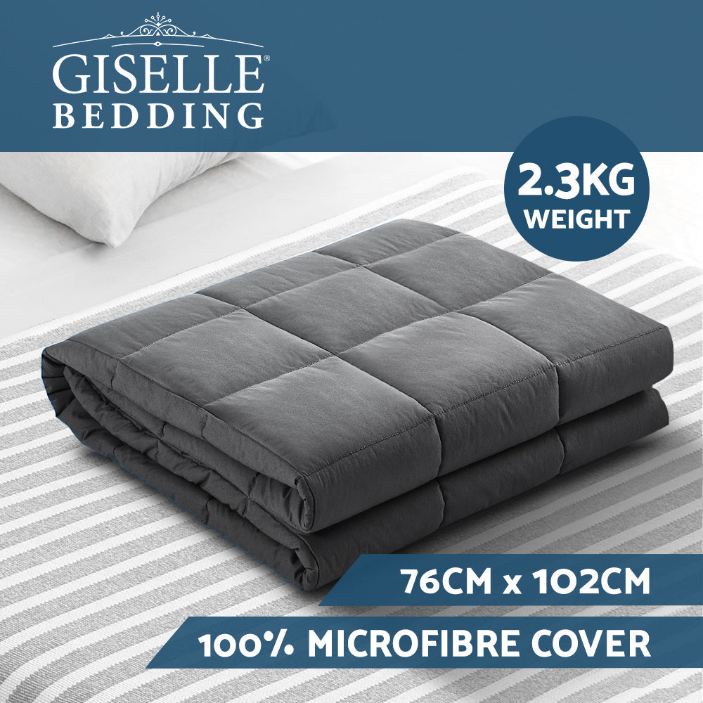 Weighted Blanket Kids 2.3KG Heavy Gravity Blankets Microfibre Cover Comfort Calming Deep Relax Better Sleep Grey freeshipping - Awezingly