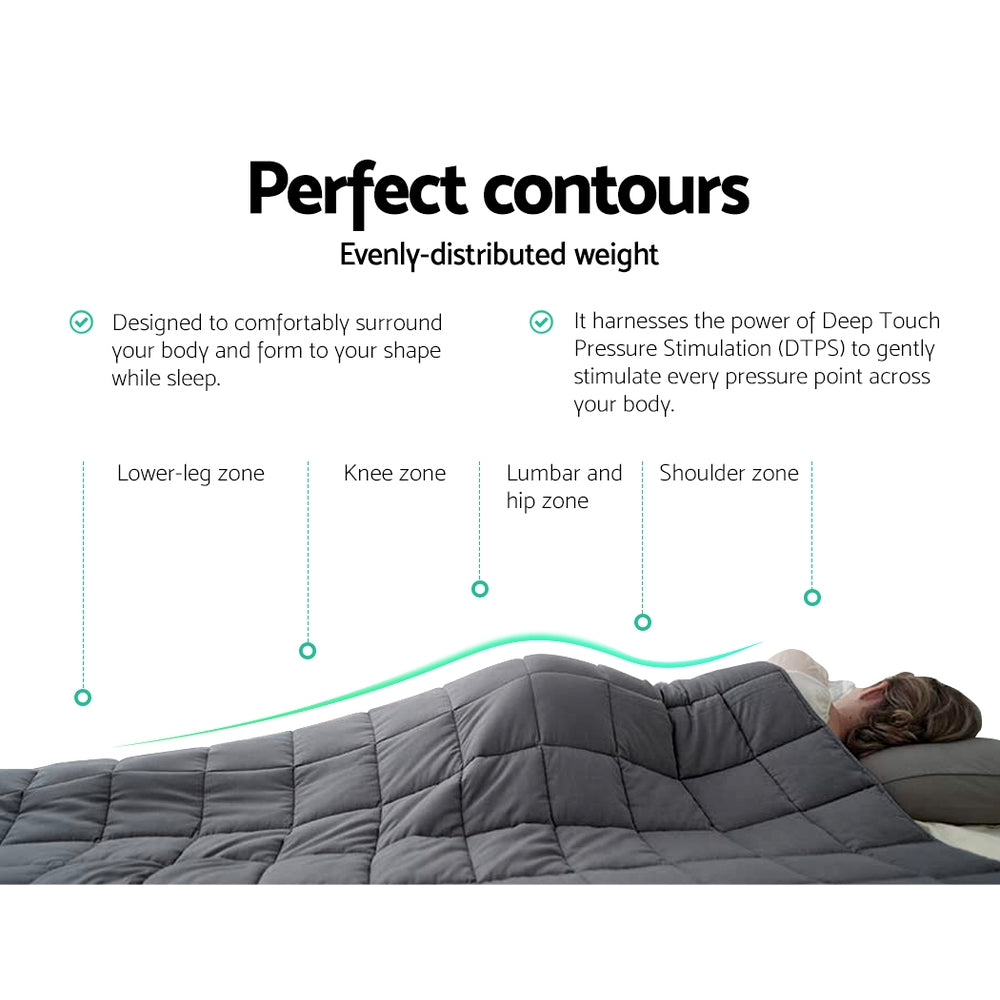 Weighted Blanket Kids 2.3KG Heavy Gravity Blankets Microfibre Cover Comfort Calming Deep Relax Better Sleep Grey freeshipping - Awezingly