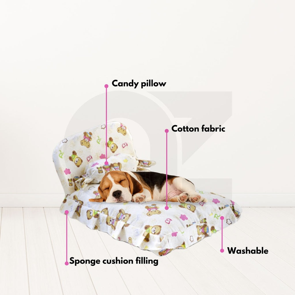 Floofi Pet Bed With Pillow and Quilt Star (M)