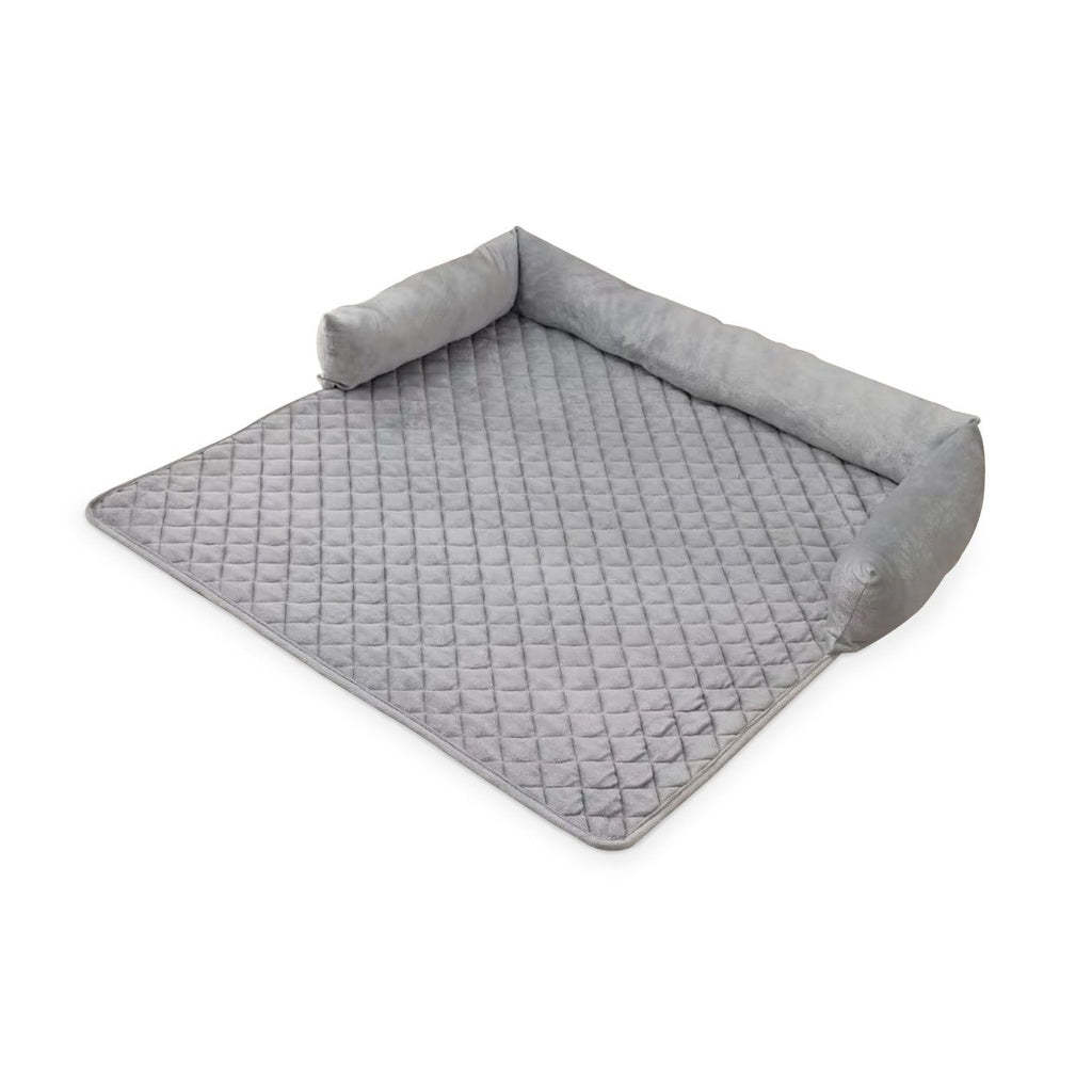 FLOOFI Pet Sofa Cover with Bolster M Size (Light Grey)