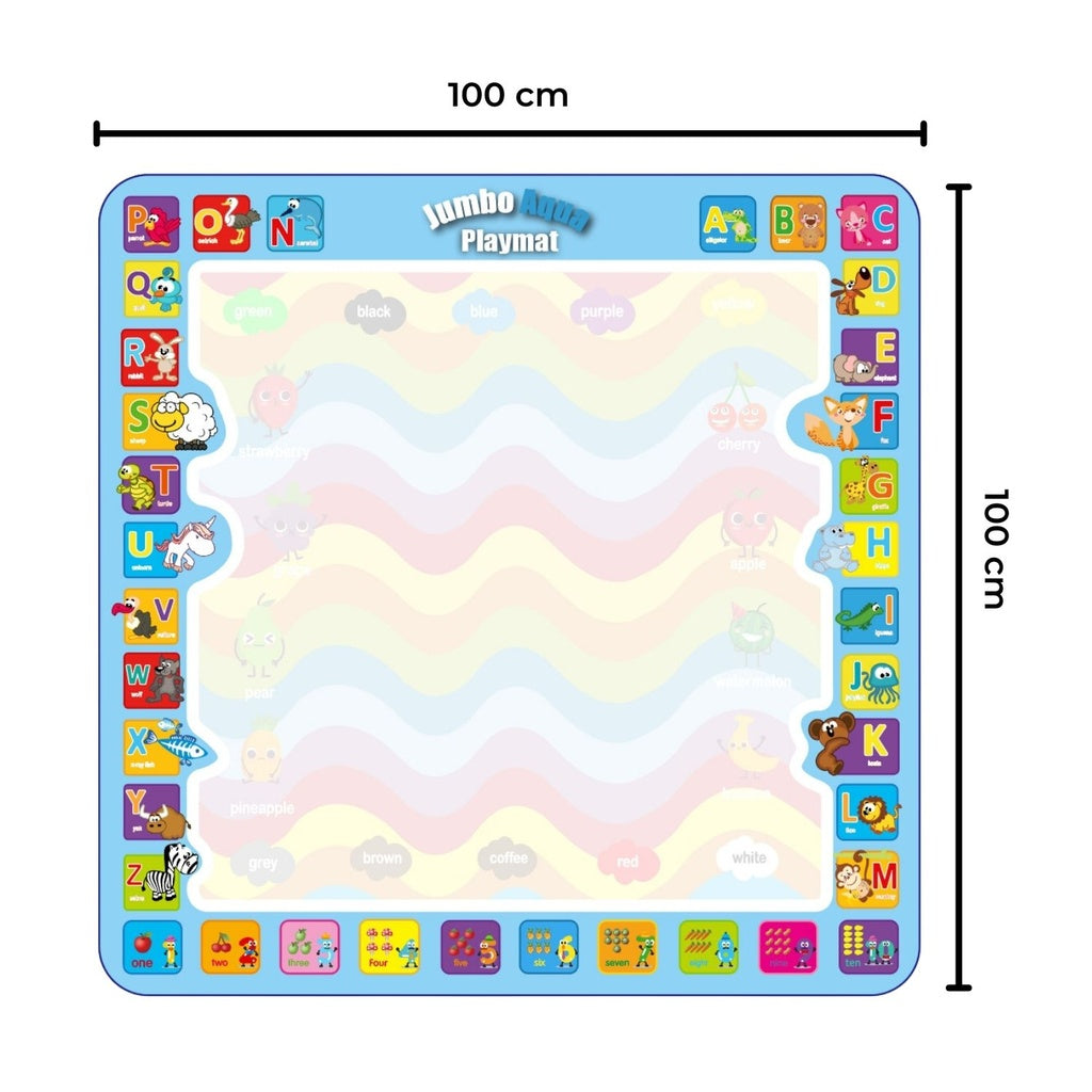 GOMINIMO Kids Water Paint Mat with Alphabet and Animals Design (1m x 1m)