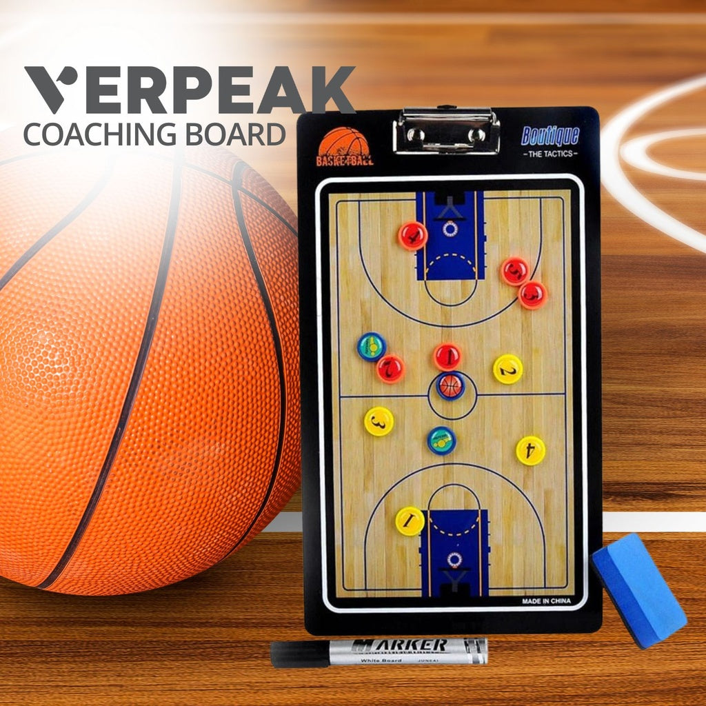 VERPEAK Foldable Basketball Coaching Board with Magnetic Number Pieces & Marker Pen (Black) VP-CB-100-YN