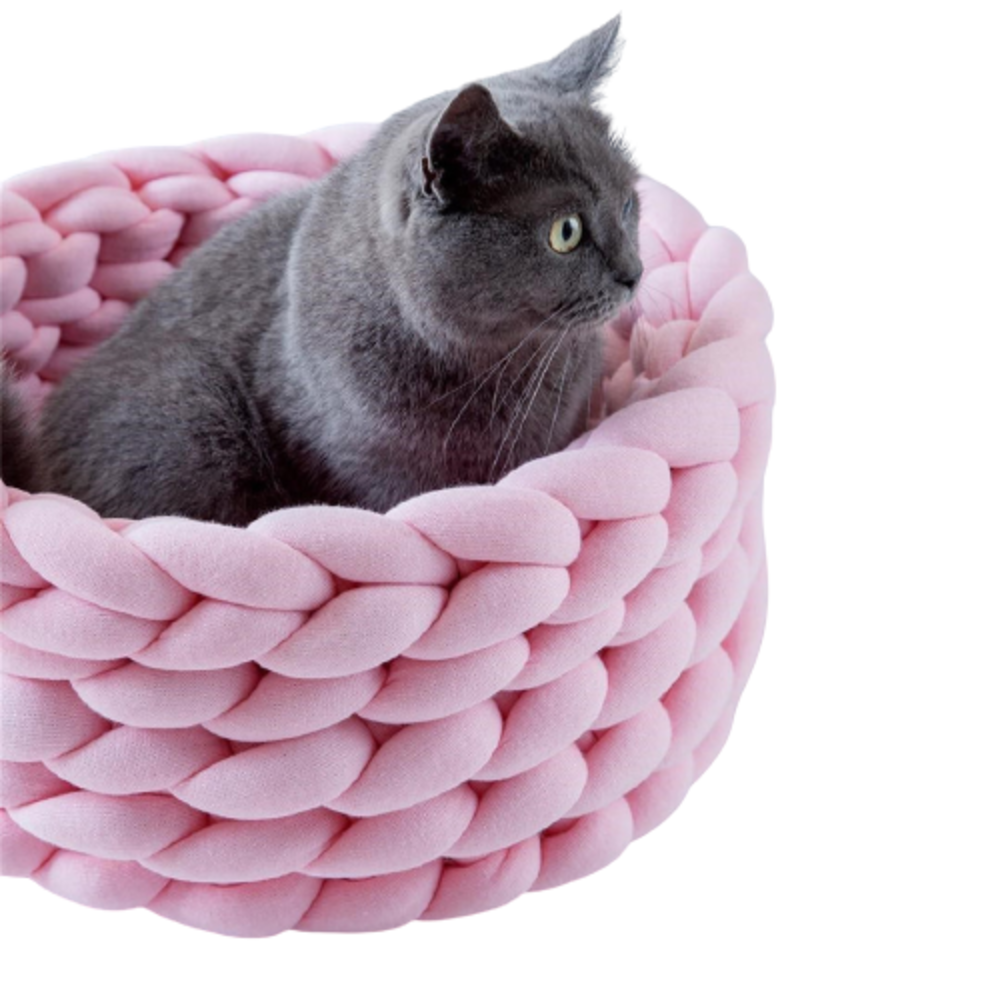 Floofi Yarn Pet Bed (S Pink)