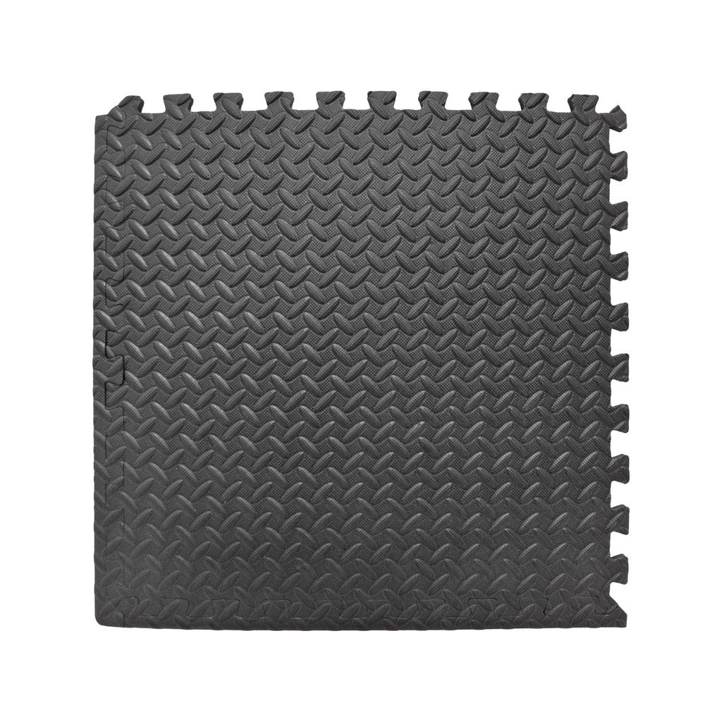 VERPEAK Puzzle Gym Mat EVA Interlocking Foam Tiles with Border (Black) VP-GMT-100-LMJ