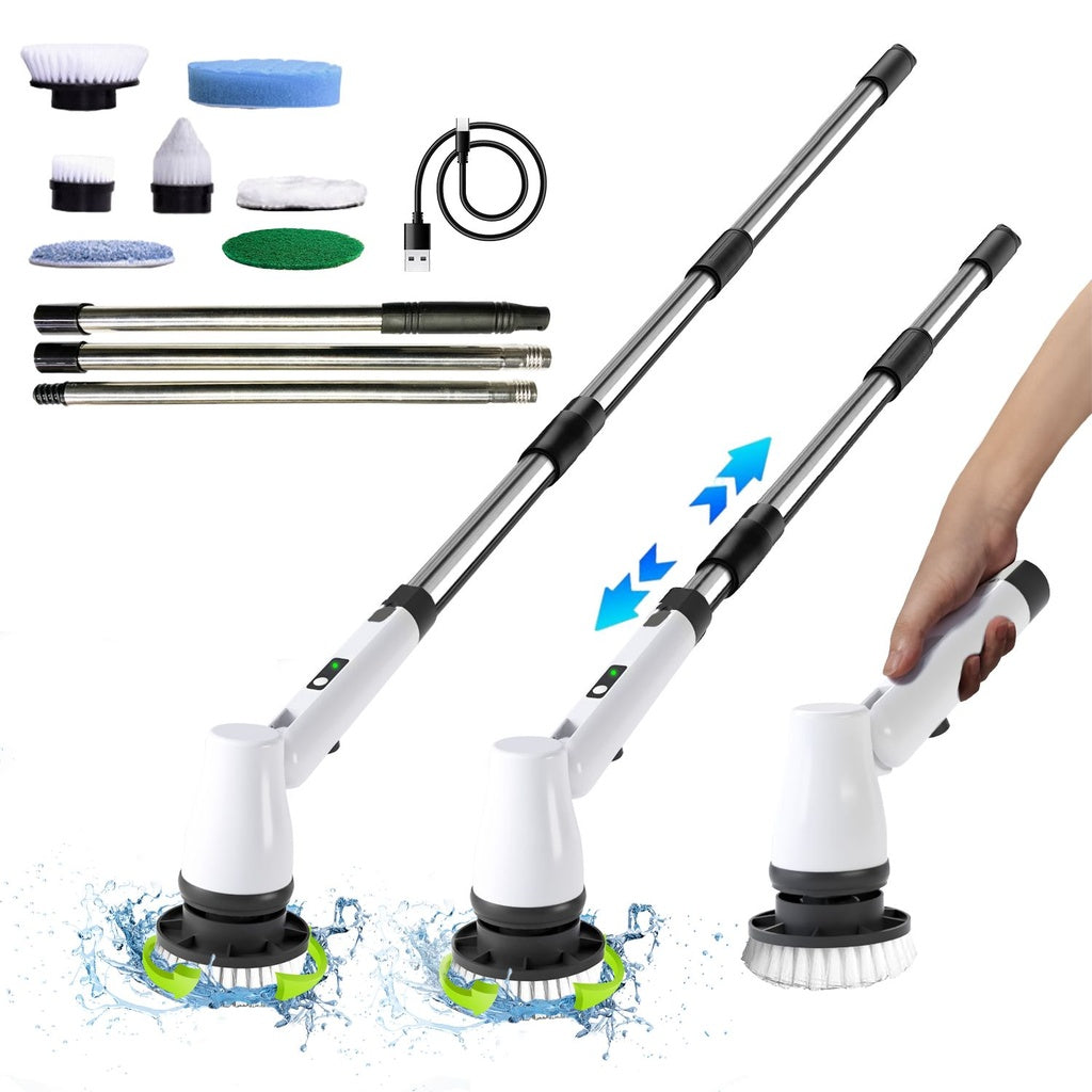 GOMINIMO Cordless Electric Spin Scrubber with 7 Replaceable Brush Heads