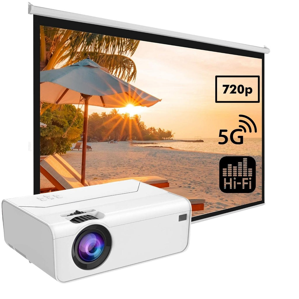 MIRAKLASS Wifi Video Projector 720P 110 Ansi Lumens, White