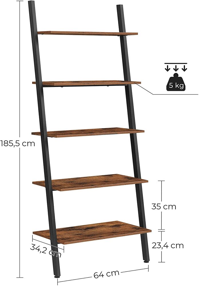 VASAGLE 5 Tier Slanted Shelf