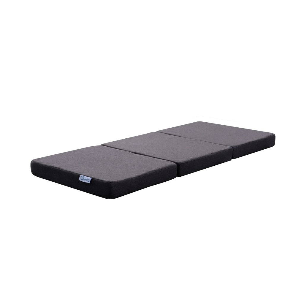 GOMINIMO 3 Fold Folding Mattress Double Dark Grey