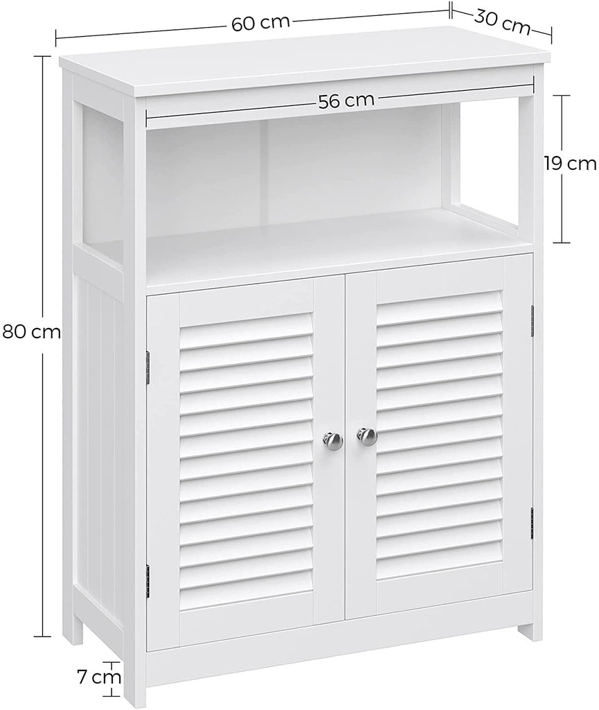 VASAGLE Floor Cabinet with Shelf and 2 Doors White