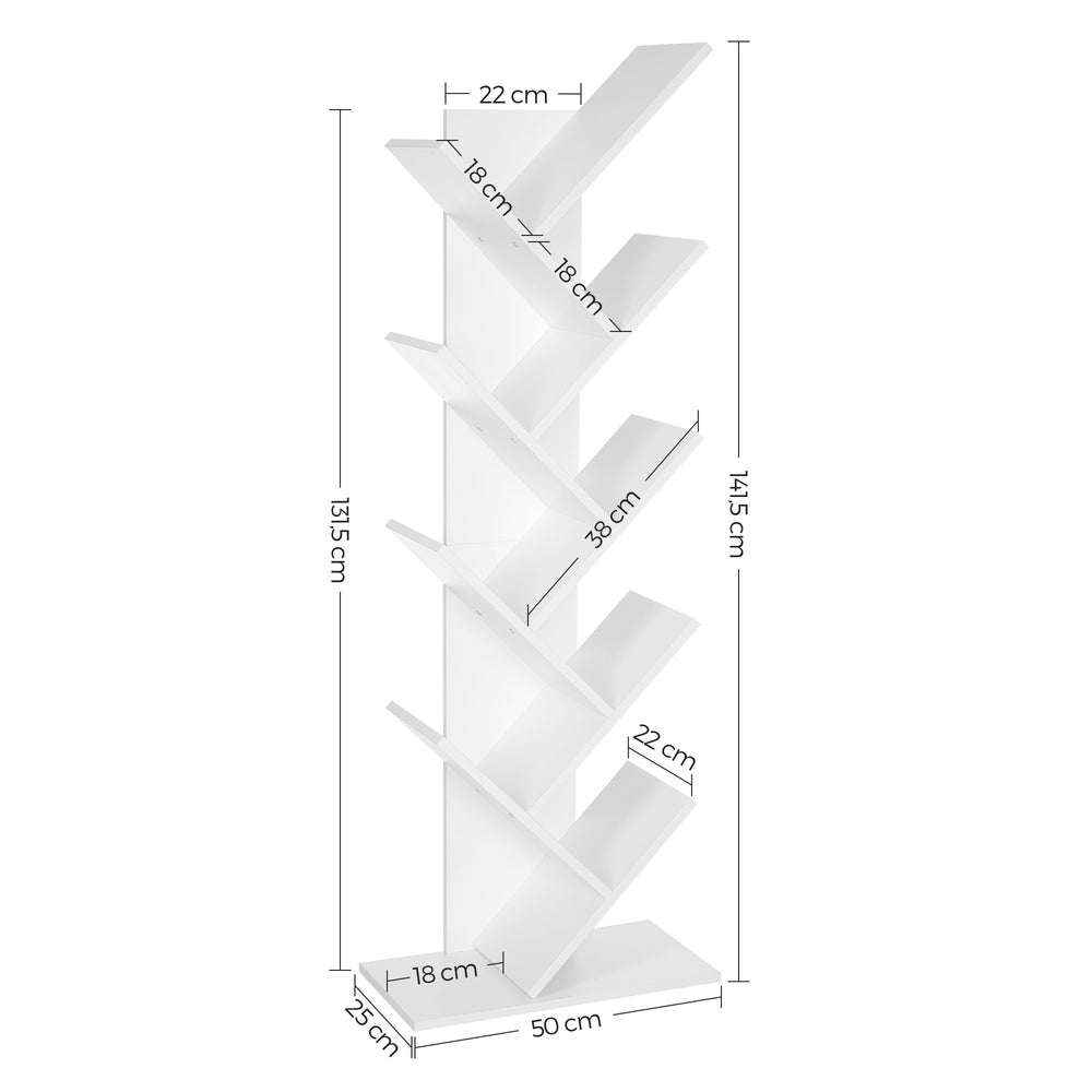 VASAGLE 8 Tier Tree Bookshelf White