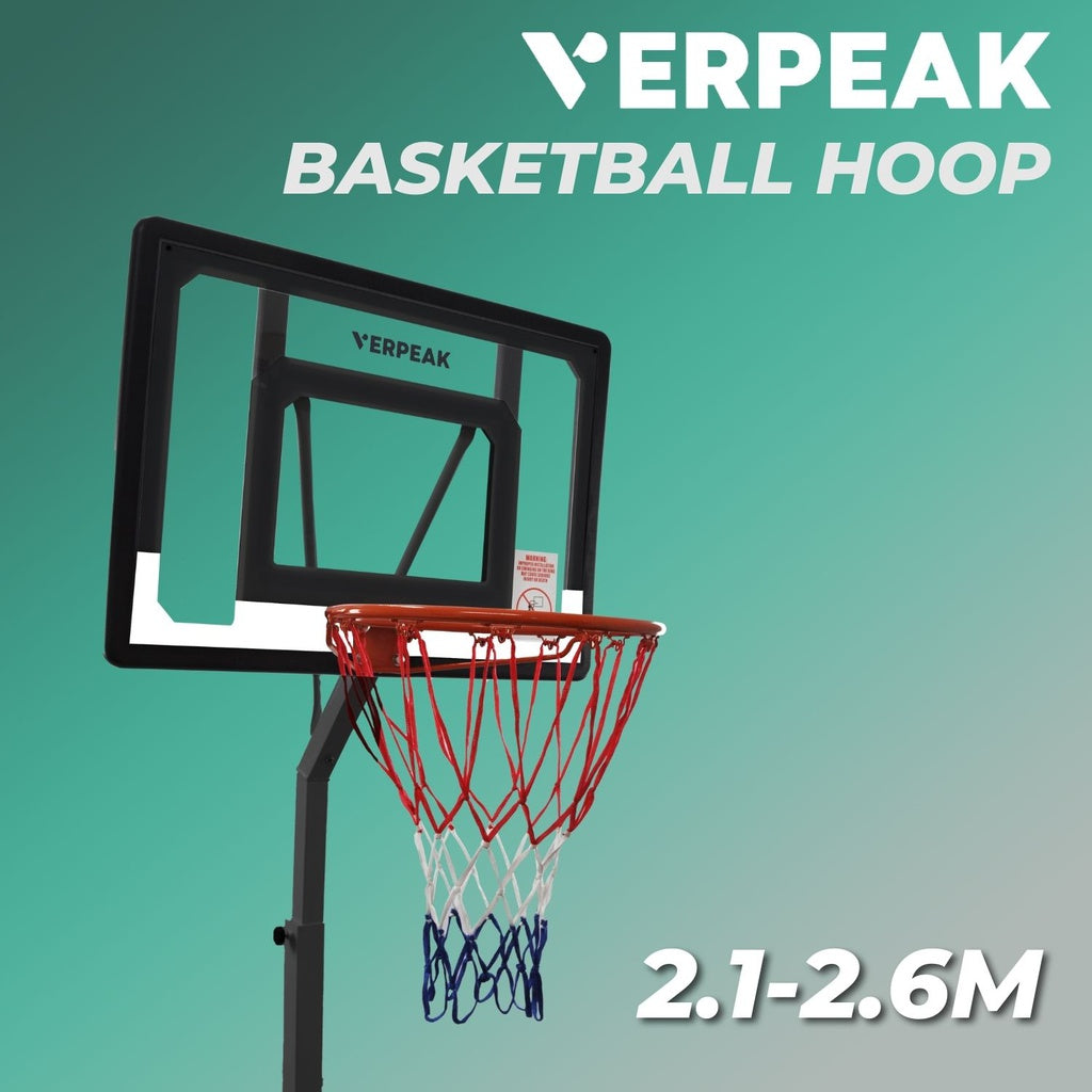 VERPEAK Basketball Hoop Stand 2.1-2.6m (Black)