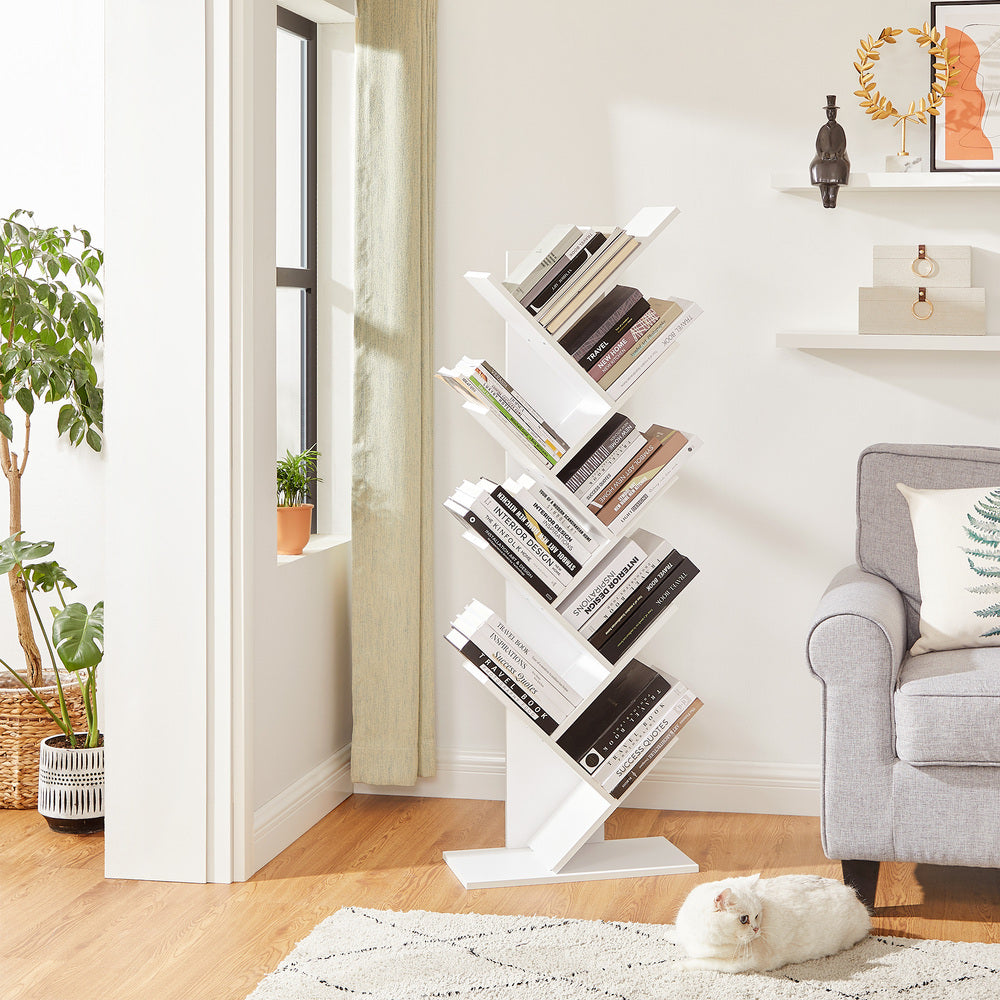 VASAGLE 8 Tier Tree Bookshelf White