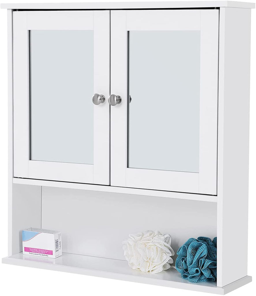 VASAGLE Wall Cabinet with 2 Mirror Doors