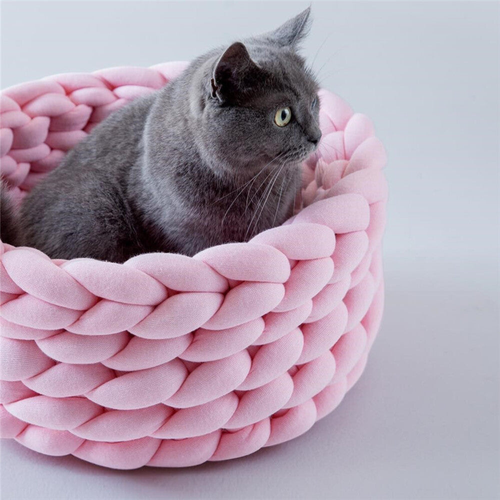 Floofi Yarn Pet Bed (S Pink)