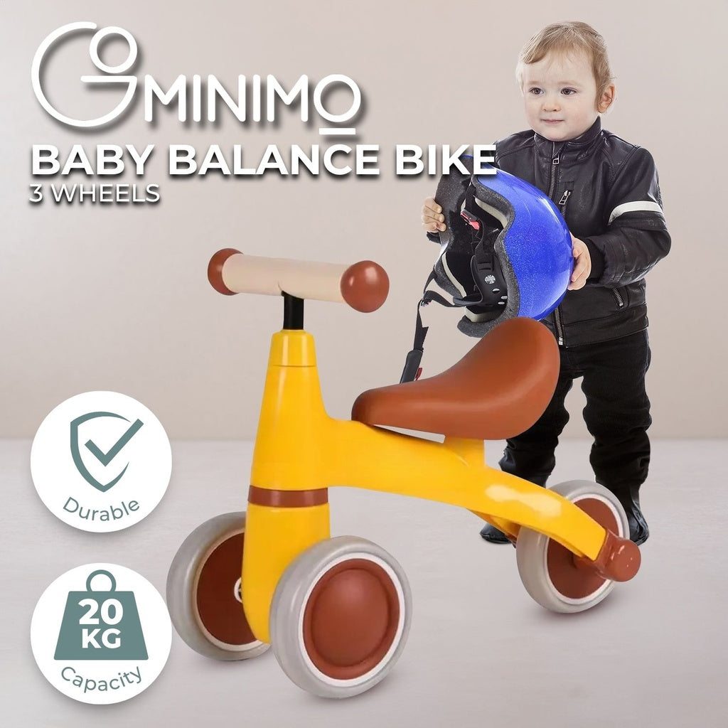 GOMINIMO 3 Wheels Baby Balance Bike Yellow