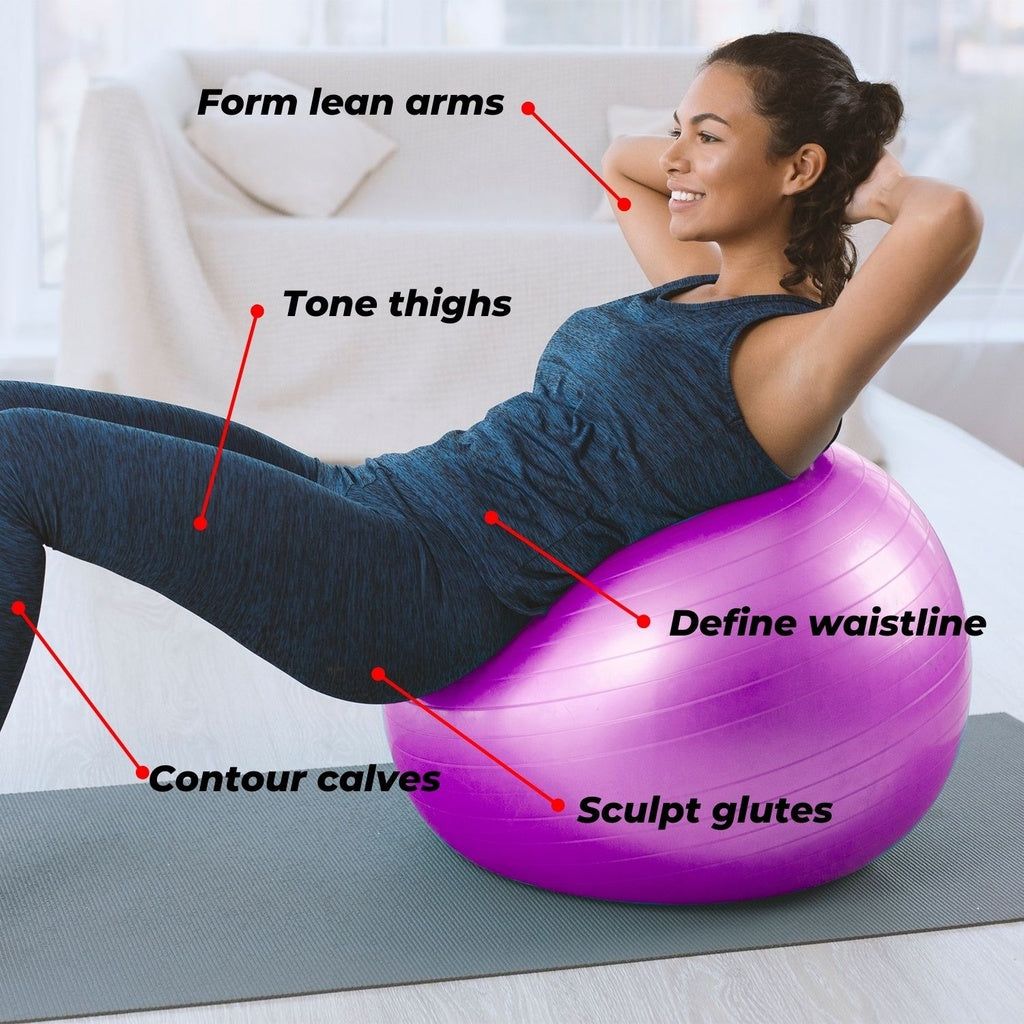 VERPEAK Yoga Ball Home Exercise Gym Pilates Fitness Swiss Ball 65cm (Black)