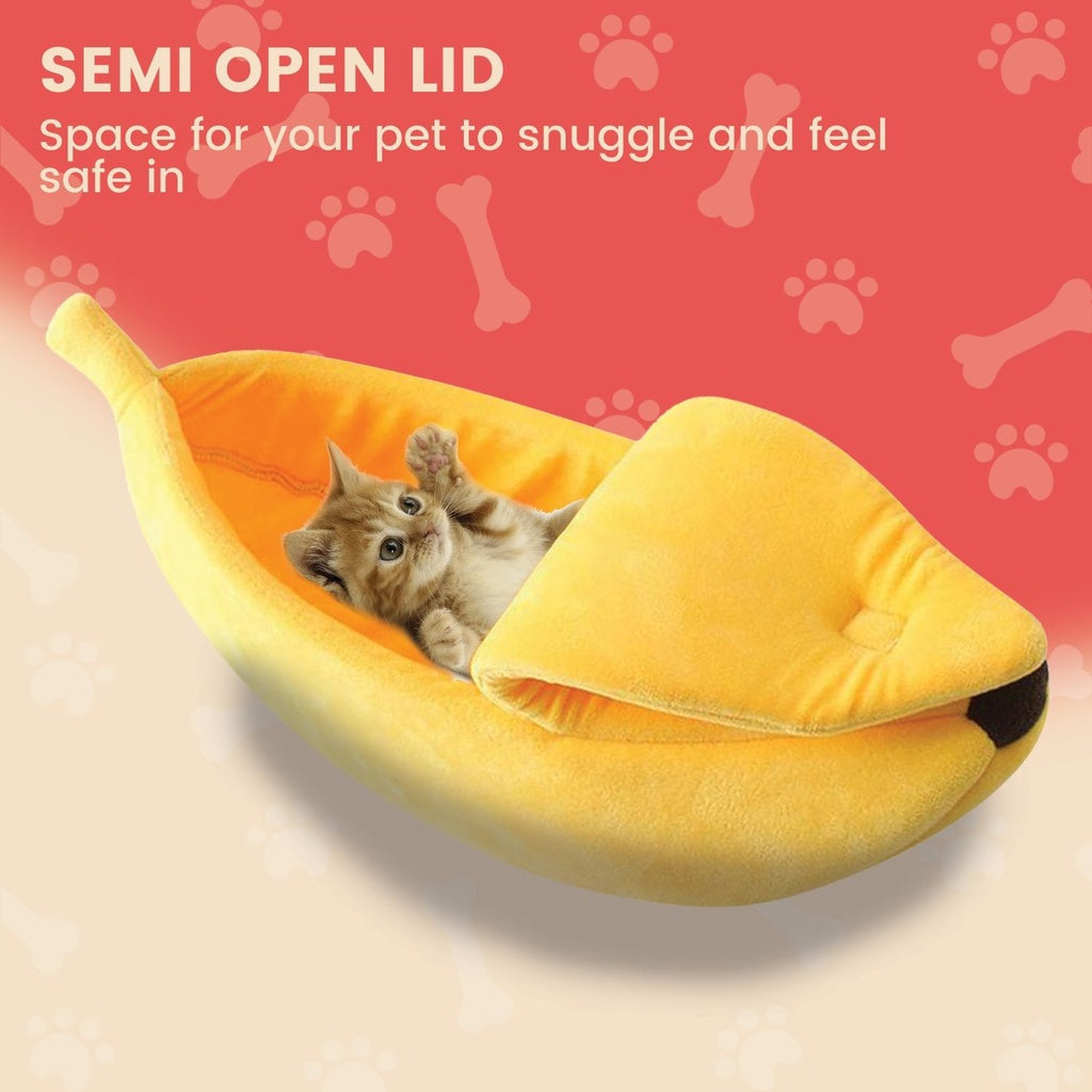 Floofi Banana Pet Bed (L Yellow)