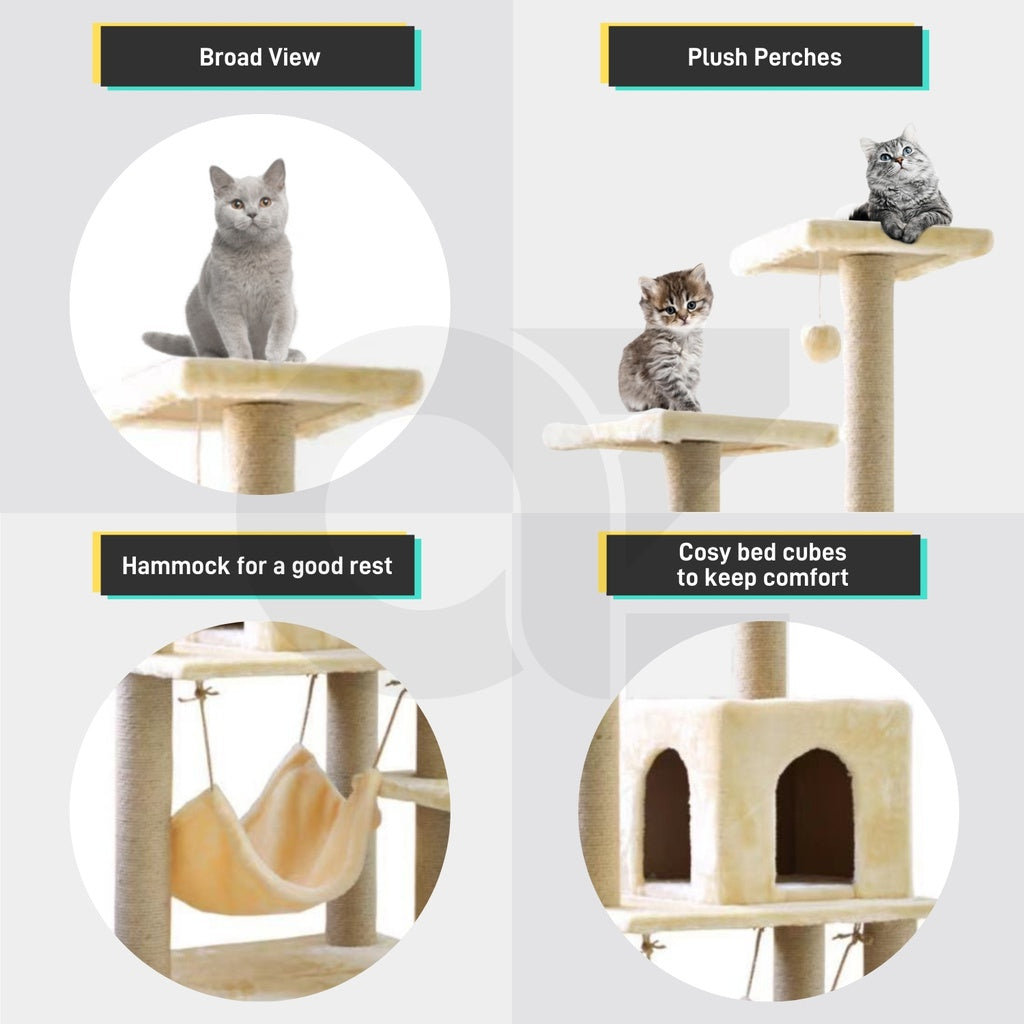 Floofi Cat Tree (138cm Dark Grey)