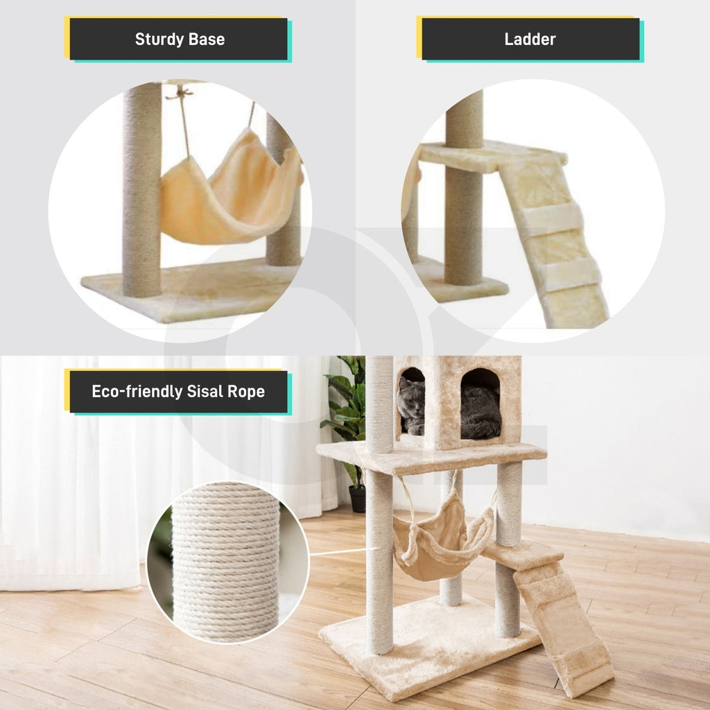 Floofi Cat Tree (138cm Dark Grey)