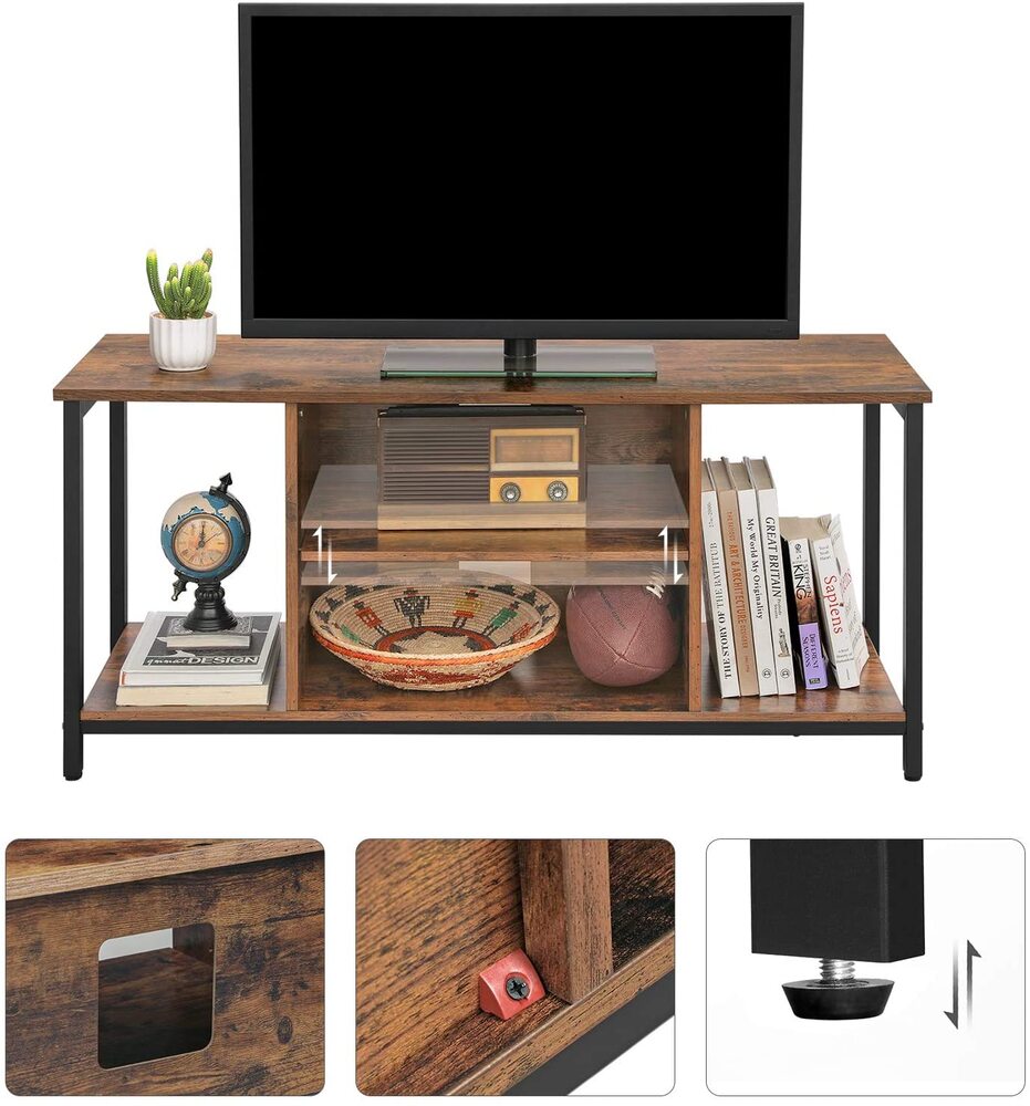 VASAGLE 110cm Entertainment Unit with Open Storage