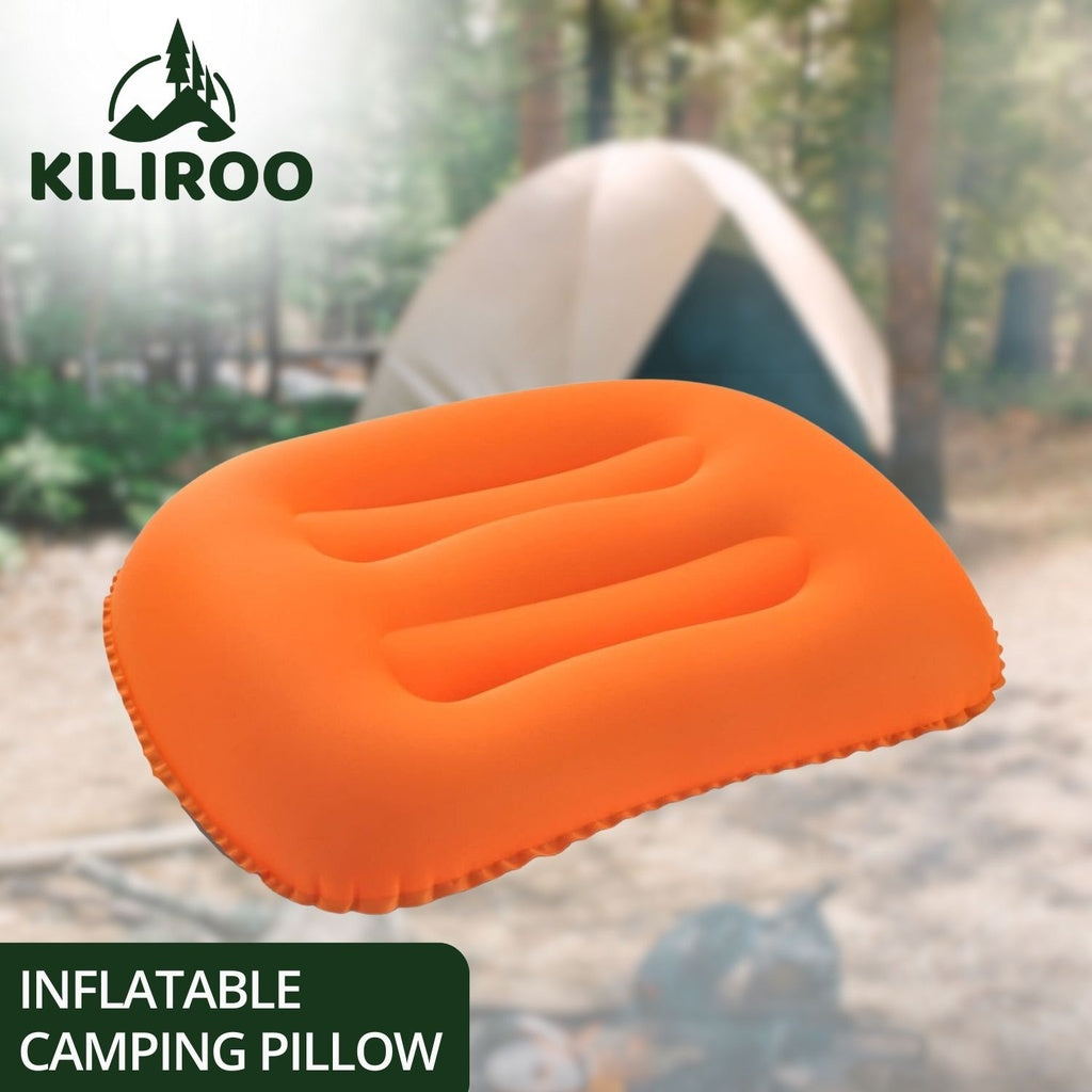 KILIROO Inflatable Camping Travel Pillow - Orange