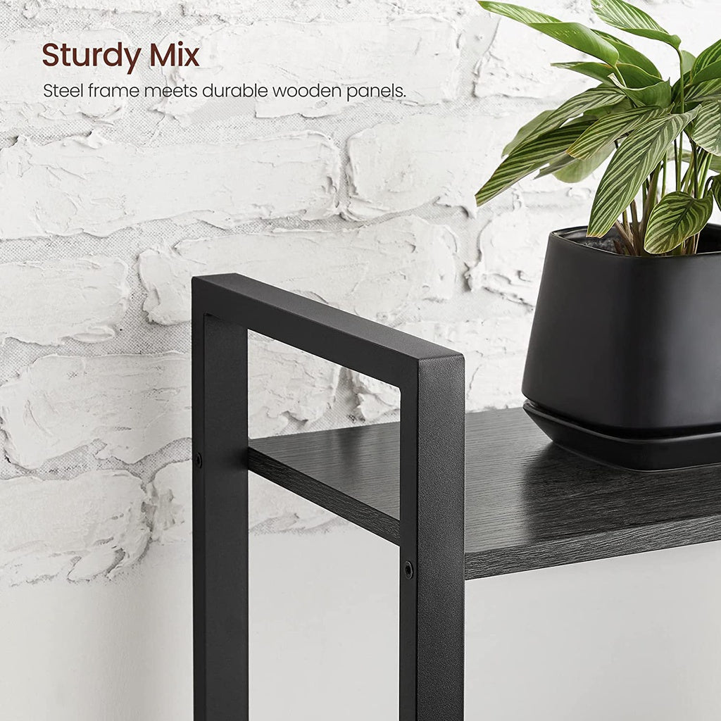 VASAGLE 4 Tier Bookshelf Charcoal Grey and Black