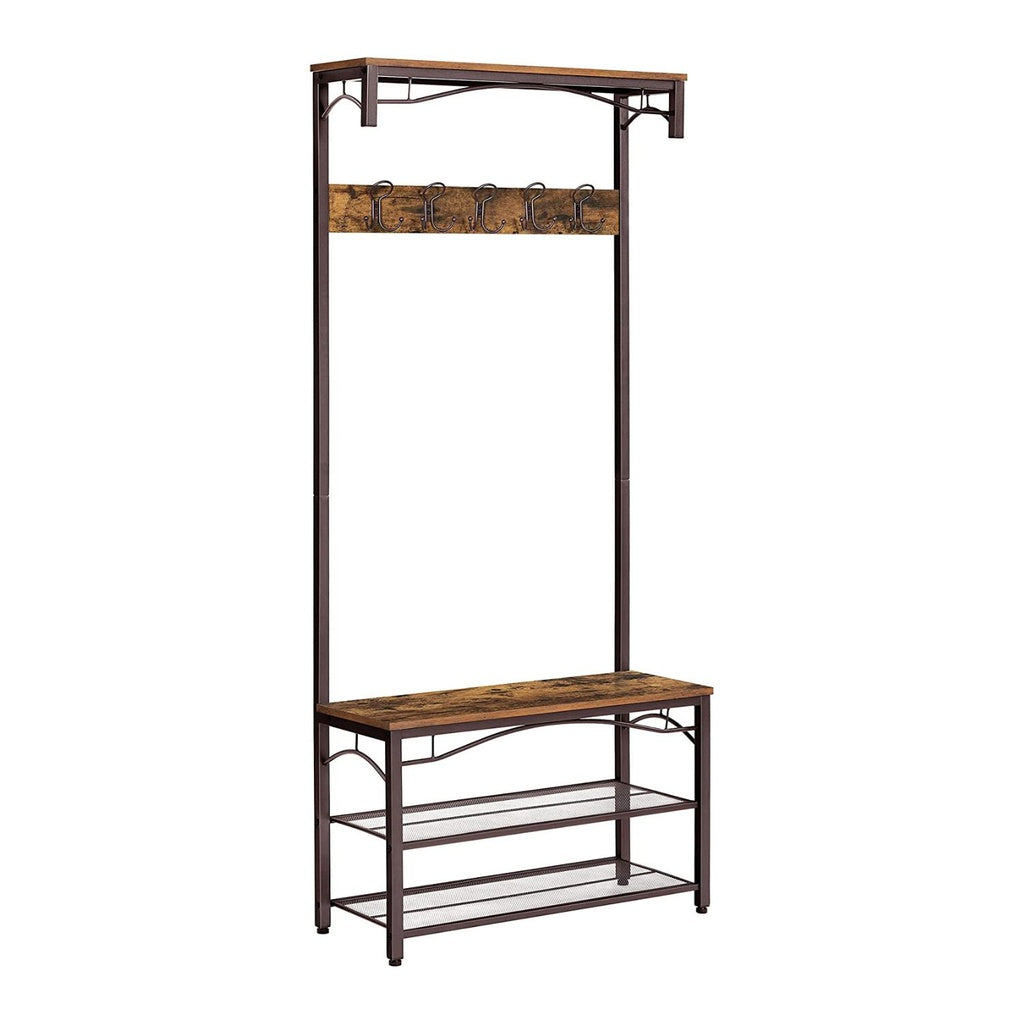 VASAGLE ALINRU Coat Rack 3-in-1 Hall Tree Rustic Brown and Bronze