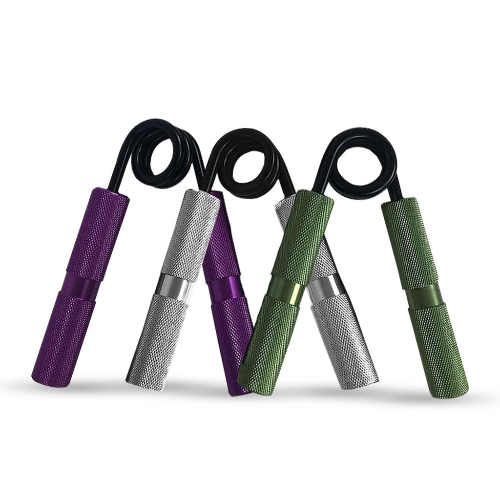 VERPEAK 3 Pack Metal Hand Grip Strengthener Set with Carry Bag (100lb Purple, 150lb Silver, 200lb Green) VP-HG-101-BT