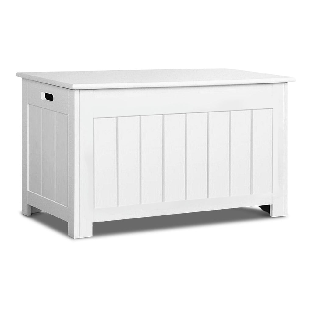 GOMINIMO Kids Toy Storage Box with Lid and Air Gap Handle (White)