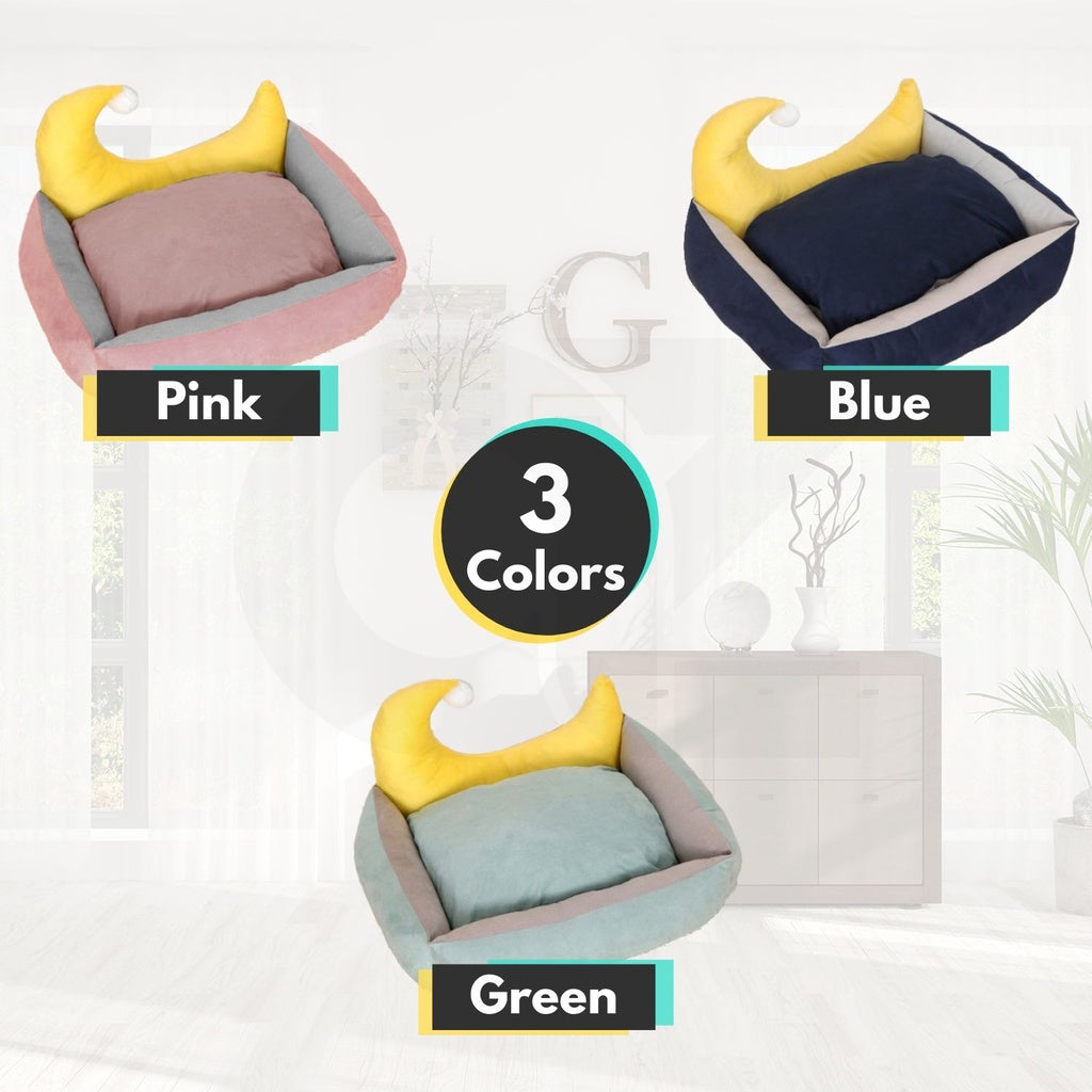 Floofi Pet Bed Moon Design (L Pink)