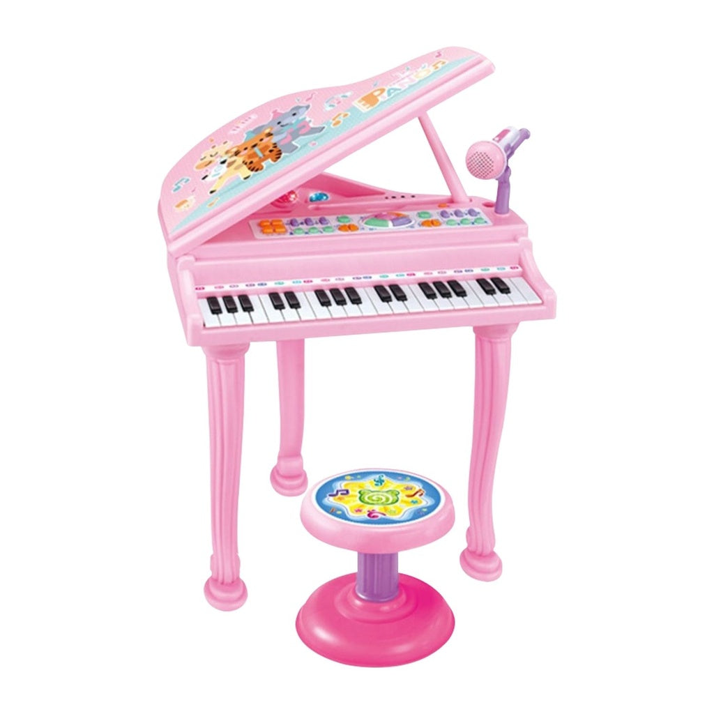 GOMINIMO Kids Electronic Piano Keyboard Toy with Microphone and Chair (Pink) GO-MAT-102-XC