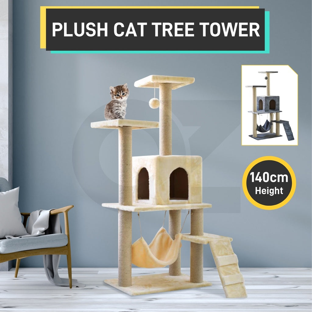 Floofi Cat Tree (138cm Dark Grey)