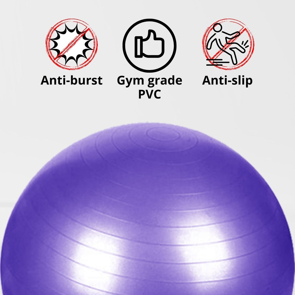 VERPEAK Yoga Ball Home Exercise Gym Pilates Fitness Swiss Ball 65cm (Black)