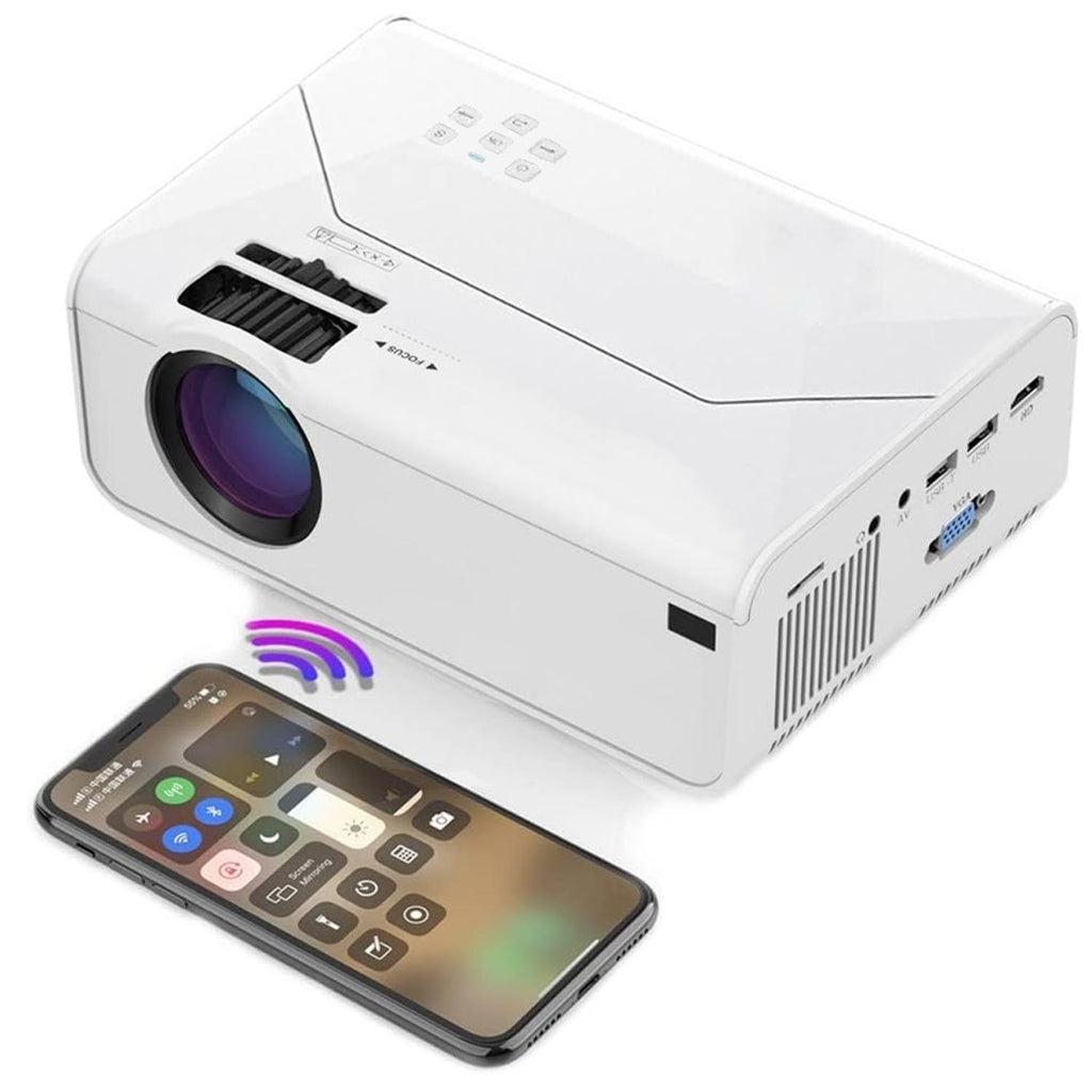 MIRAKLASS Wifi Video Projector 720P 110 Ansi Lumens, White