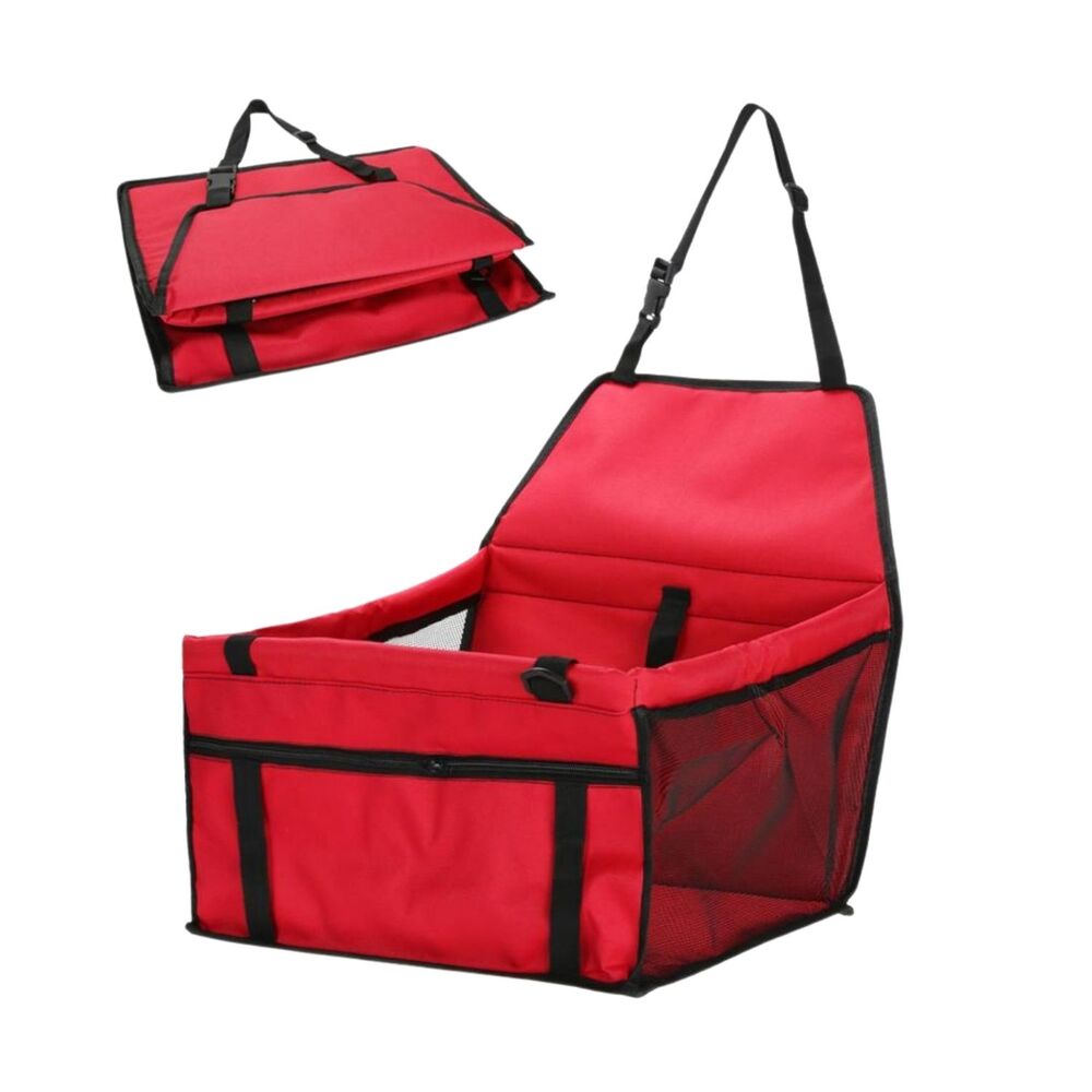 Floofi Cat Dog Pet Car Booster Seat Puppy Carrier Safety Protector Basket Red