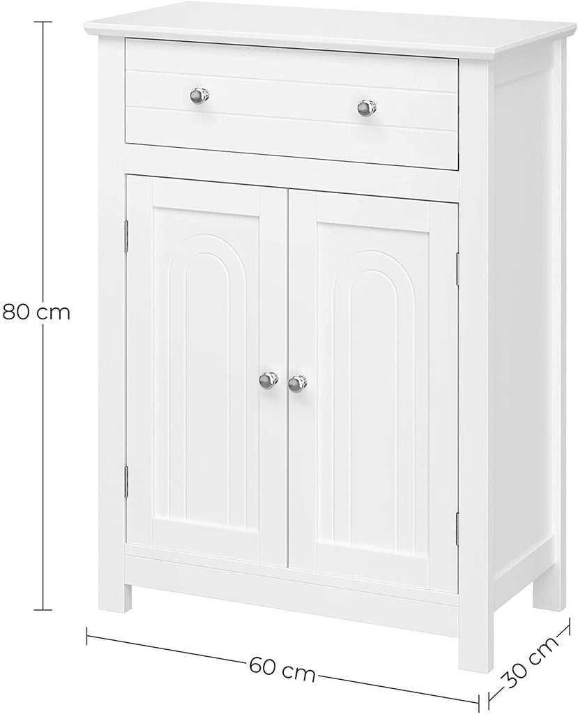 VASAGLE Floor Cabinet with Drawer and 2 Doors White