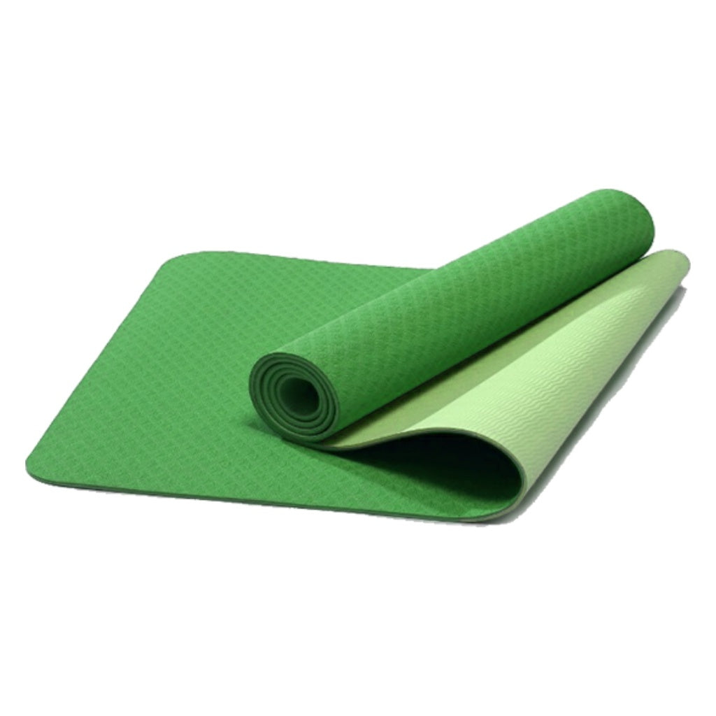 VERPEAK TPE Yoga Mat Dual Color (Lime) with Yoga Bag and Strap