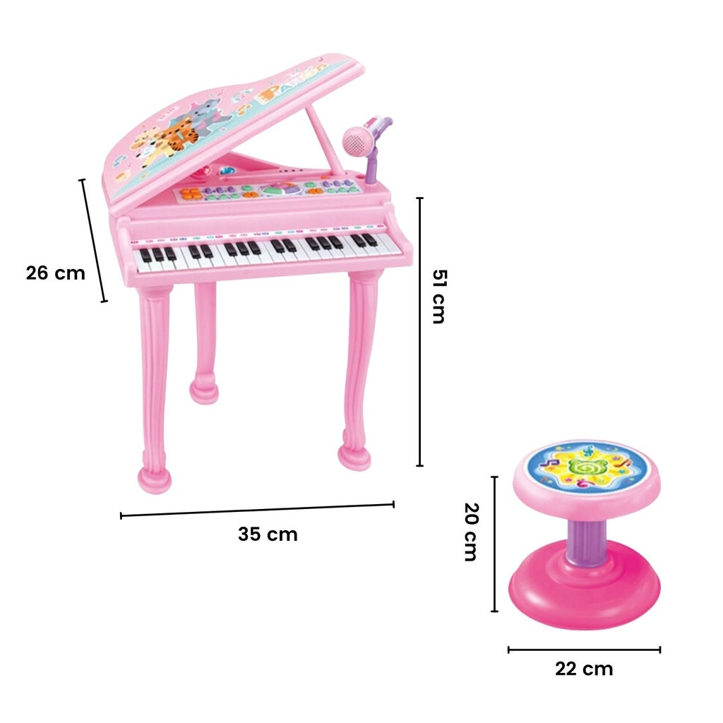 GOMINIMO Kids Electronic Piano Keyboard Toy with Microphone and Chair (Pink) GO-MAT-102-XC