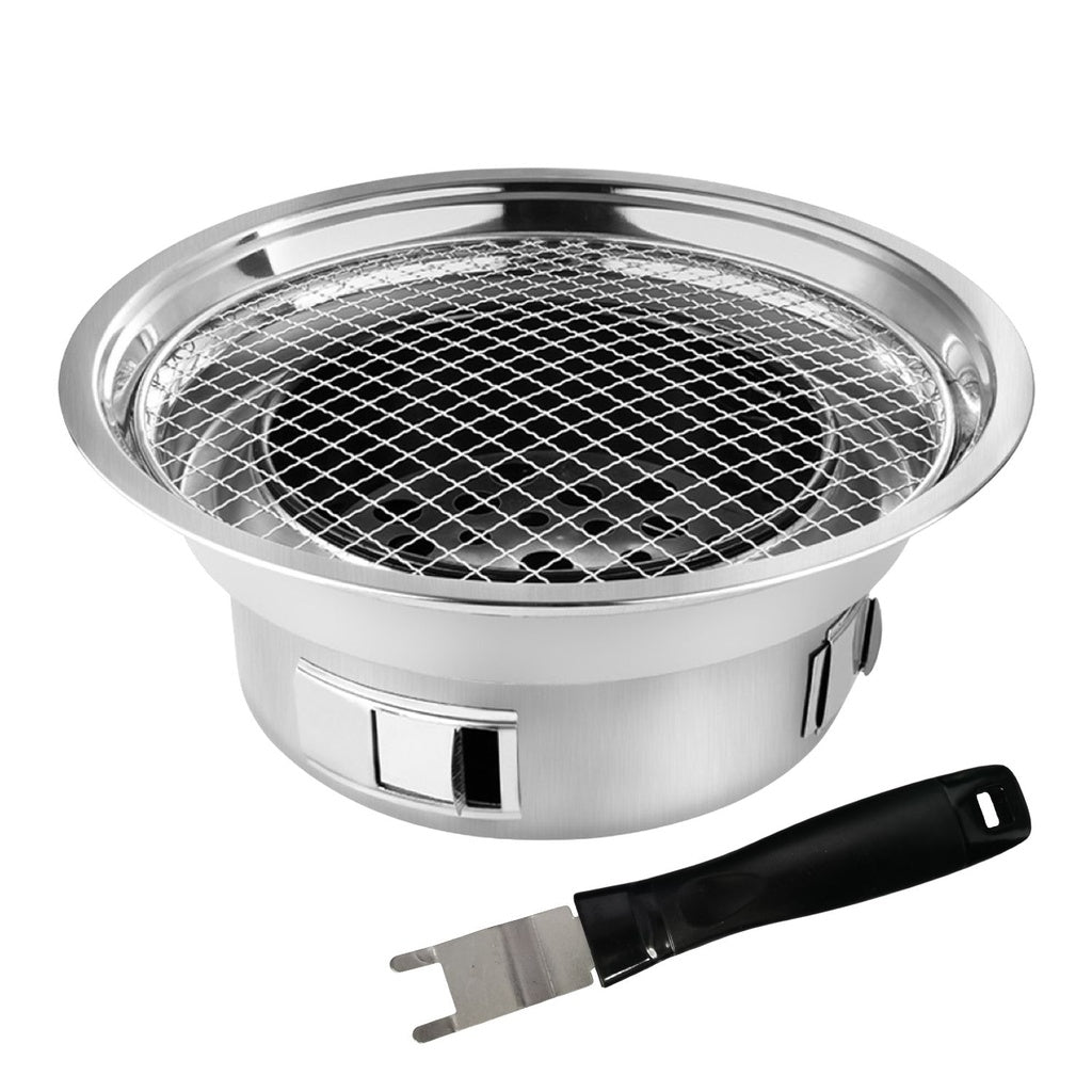 KILIROO Multifunctional Camping Charcoal BBQ Grill Stove (Silver)