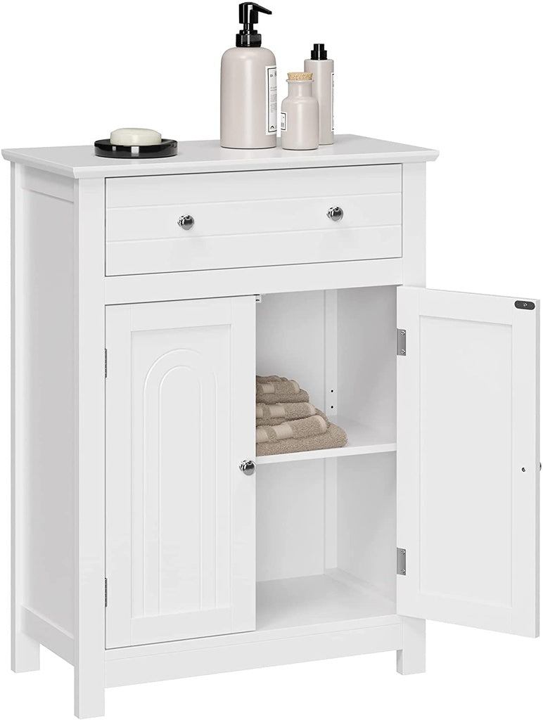 VASAGLE Floor Cabinet with Drawer and 2 Doors White