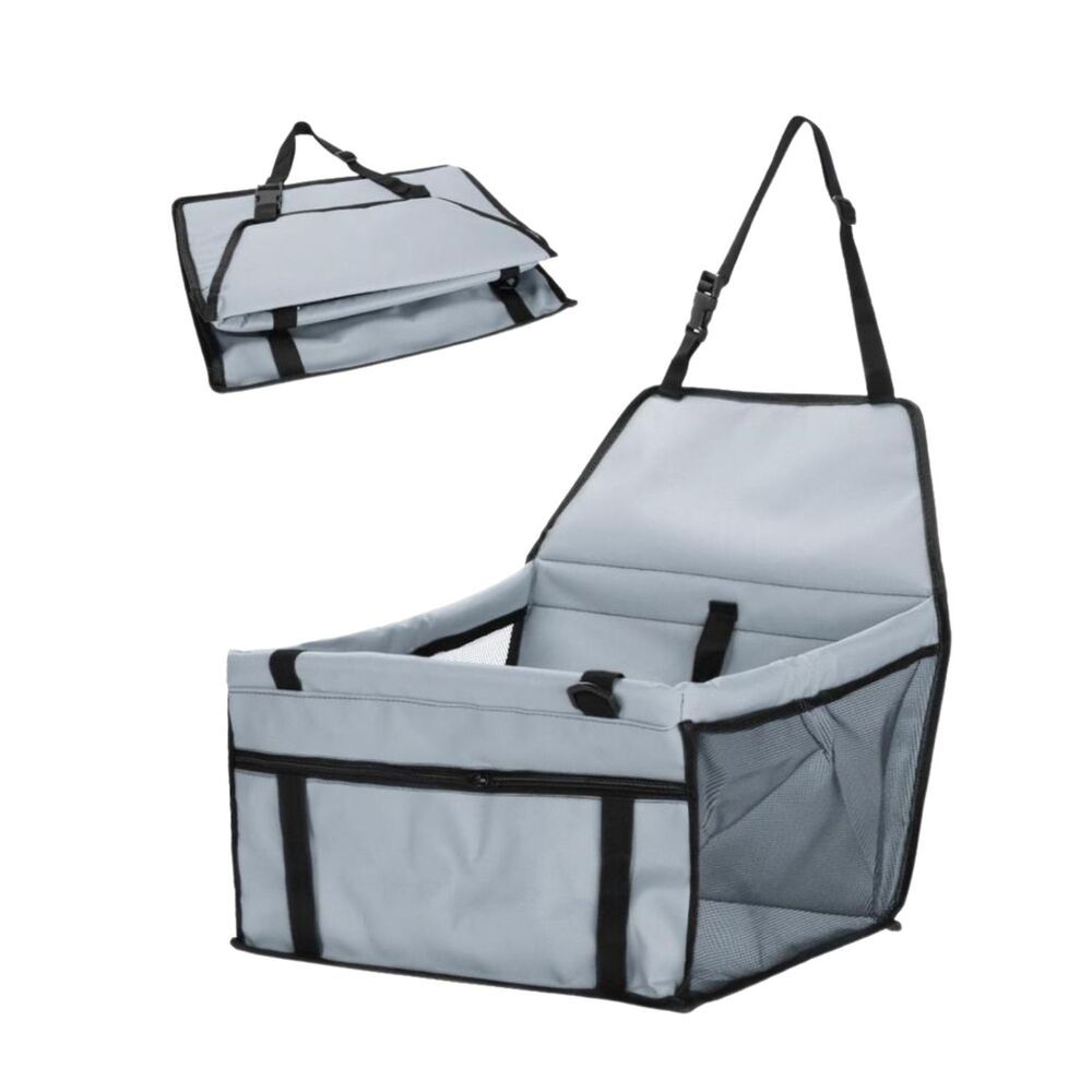 Floofi Cat Dog Pet Car Booster Seat Puppy Carrier Safety Protector Basket Grey