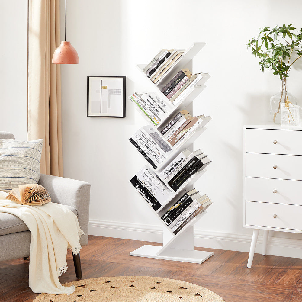 VASAGLE 8 Tier Tree Bookshelf White