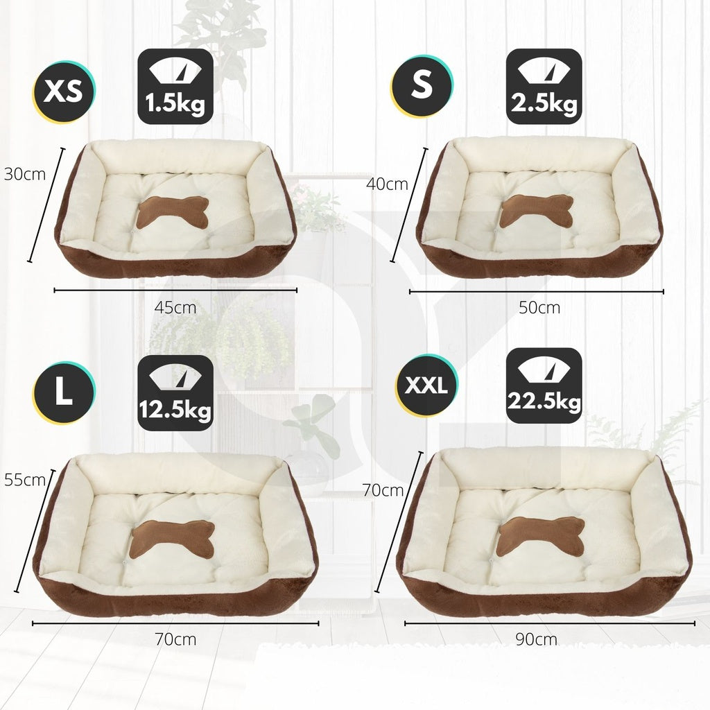 Floofi Pet Bed Bone (S Coffee)