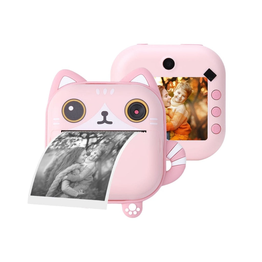 GOMINIMO Instant Print Camera for Kids with Print Paper and 32GB TF Card (Cat)