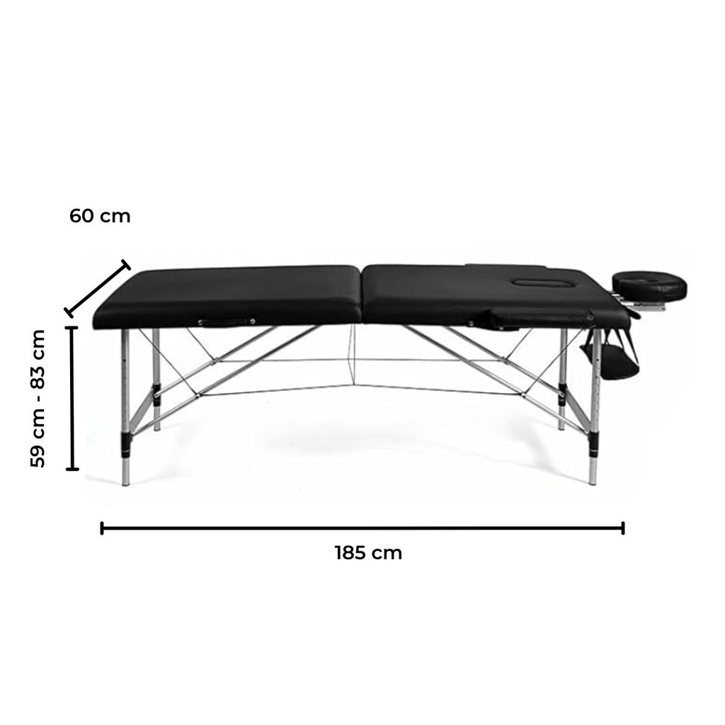 ONIREST 2 Fold Adjustable Portable Massage Bed （Black）