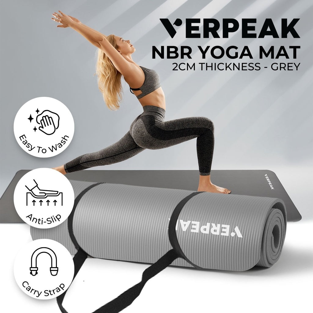 VERPEAK NBR Yoga Mat 2.0CM (Gray)