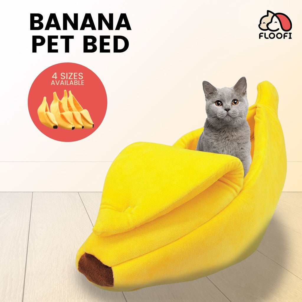 Floofi Banana Pet Bed (L Yellow)