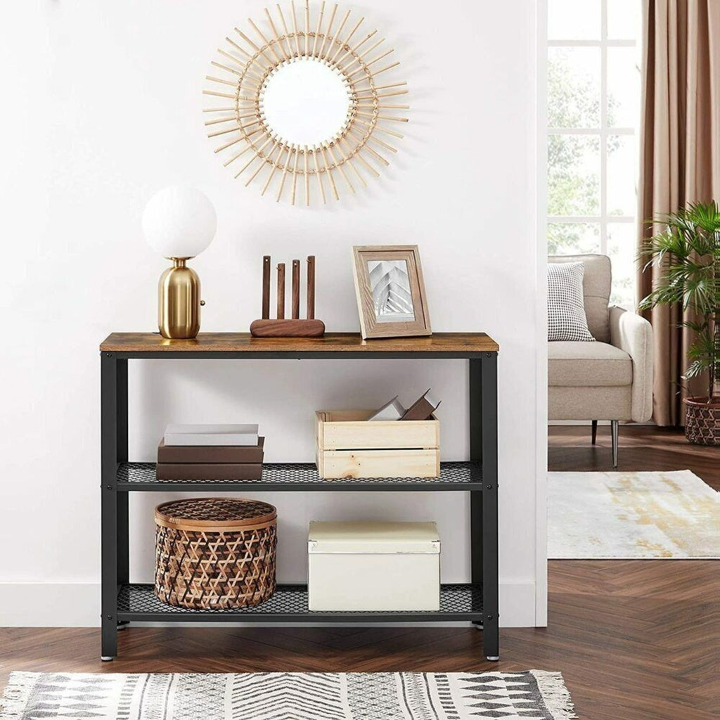 VASAGLE Console Table with 2 Mesh Shelves