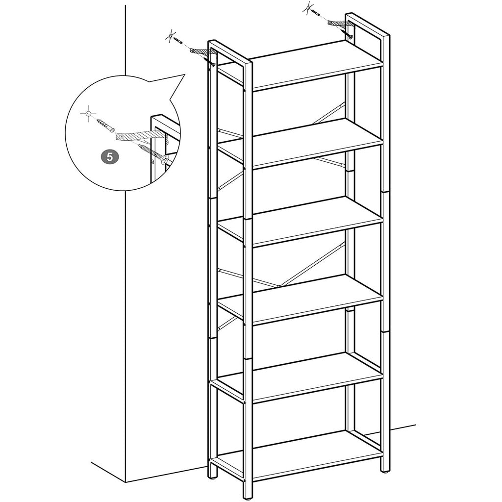 VASAGLE 6 Tier Bookshelf