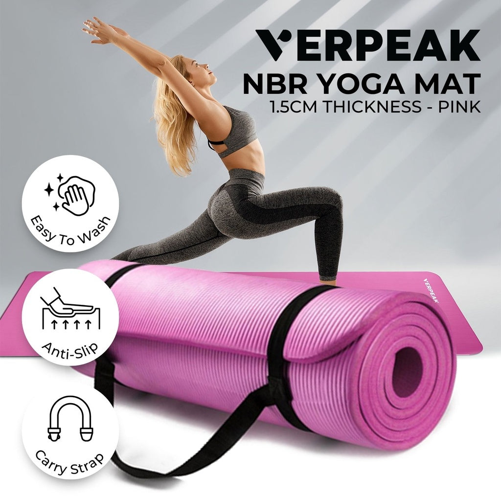 VERPEAK NBR Yoga Mat 1.5CM (Pink)